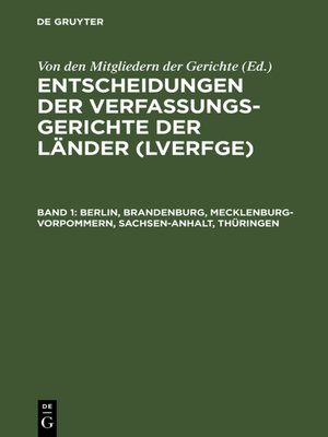 cover image of Berlin, Brandenburg, Mecklenburg-Vorpommern, Sachsen-Anhalt, Thüringen